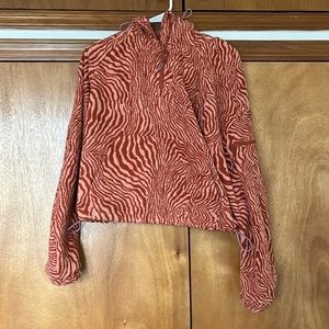 Outdoor voices zebra fleece hoodie